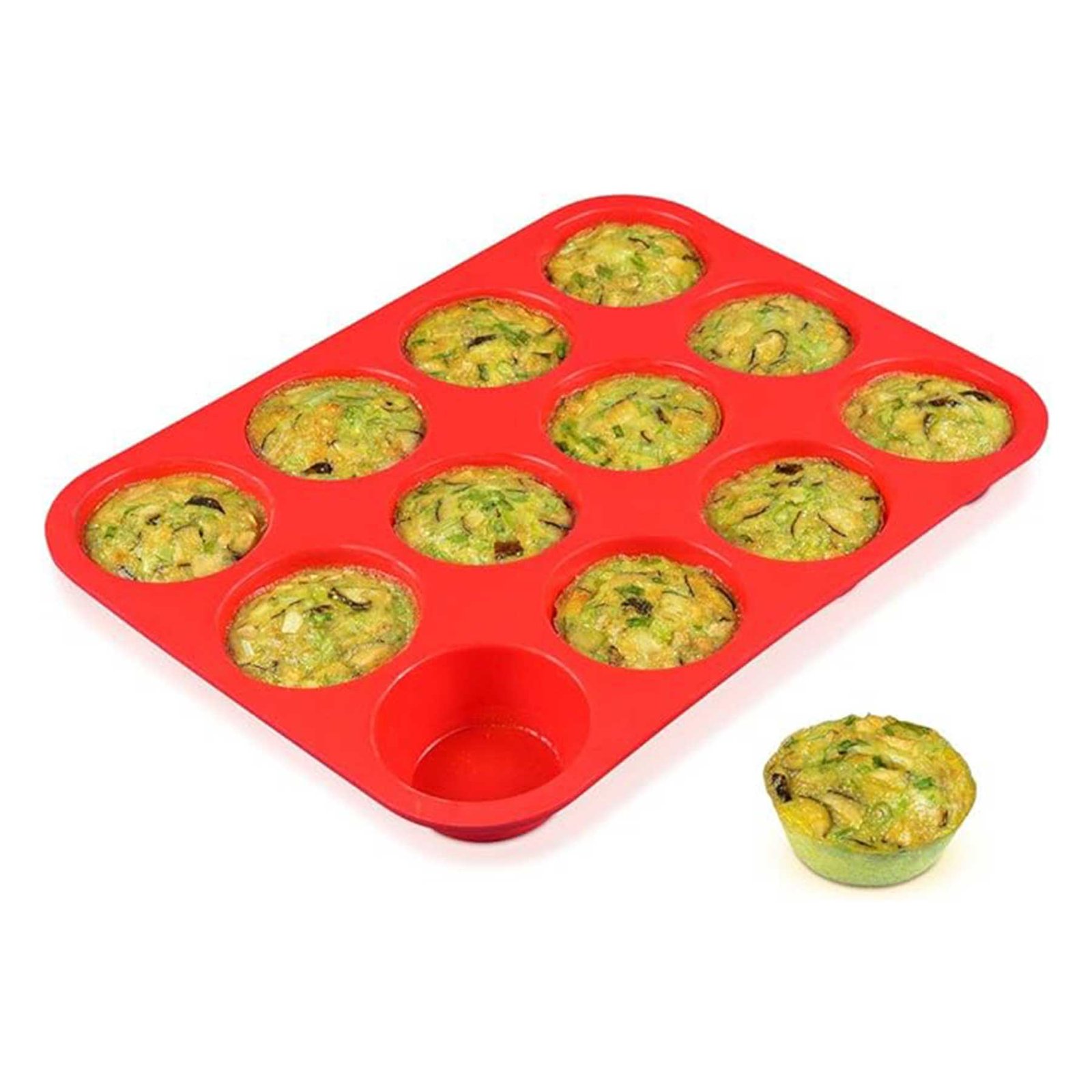 CAKETIME 12 Cups Silicone Muffin Pan